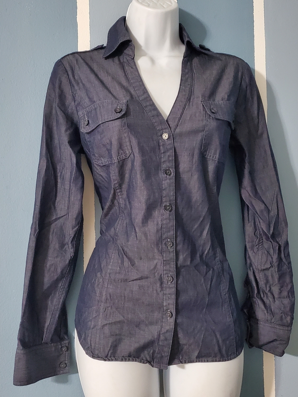 Express Navy Button-Down Shirt